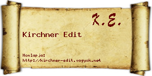 Kirchner Edit névjegykártya
